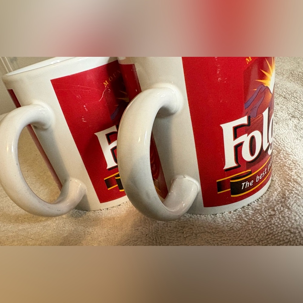 VTG FOLGERS Mountain Grown COFFEE MUGS-2 "The Best Part If Waking Up" PROMO - Picture 5 of 8